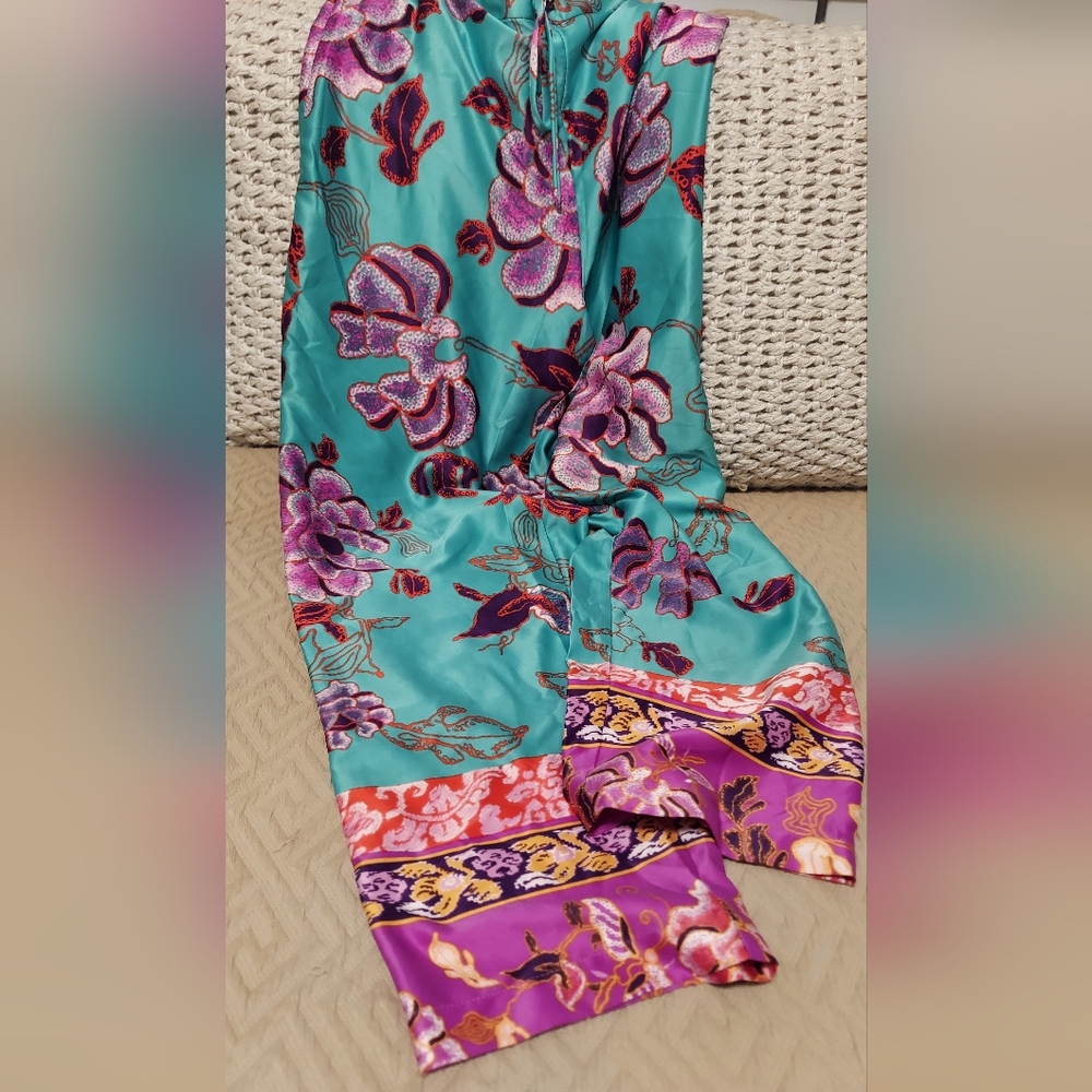 Natori Teal & Purple Ladies Pajama Pants Size Medium